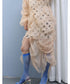 Poplin Shirring See-through Dress